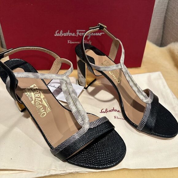 Salvatore Ferragamo strappy Leather Ankle Strap Sandals 37,5 (7,5) and 37 (7) - Picture 5 of 13